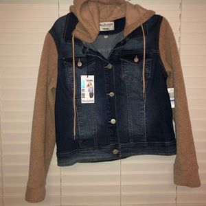 Wallflower Denim Jacket with Fuzzy Sleeves